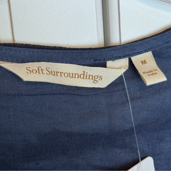 New SOFT SURROUNDINGS Blue Himalaya Dress Indigo Tie Dye #2EJ67 Sz Medium - Picture 11 of 12